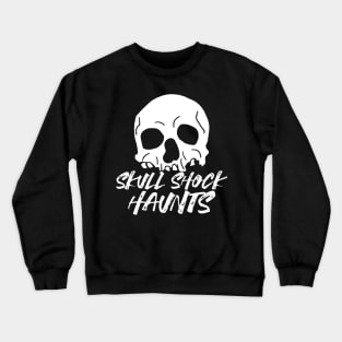 Haunting Shadows: Striking Halloween Skull Design Crewneck Sweatshirt